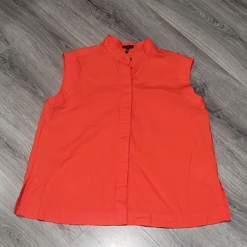 Escada Orange Mockneck Cotton Top